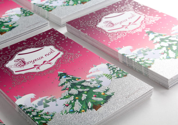 Cartes de Visite + Pelliculage Mat + Vernis paillette
