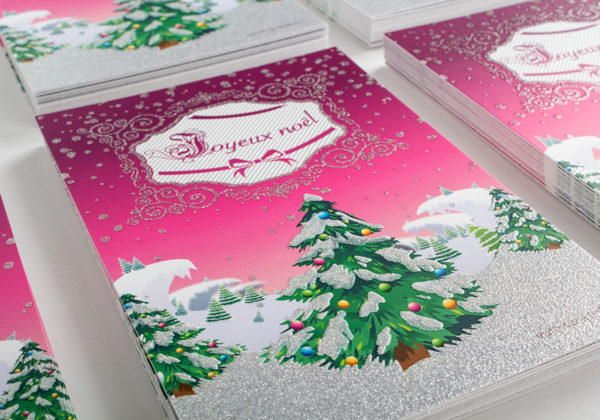 Cartes de Visite + Pelliculage Mat + Vernis paillette