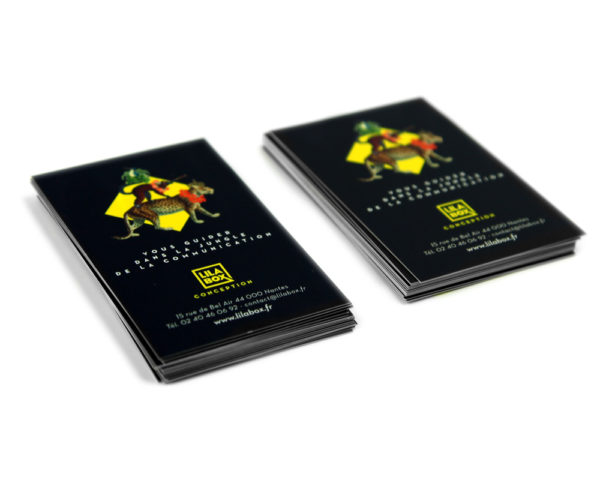 Cartes de Visite Papier couché mat 450g Pelliculage mat ou brillant